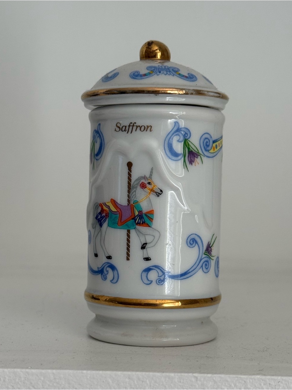 Lenox Carousel Fine Porcelain SAFFRON Spice Jar - 1993 Collection
